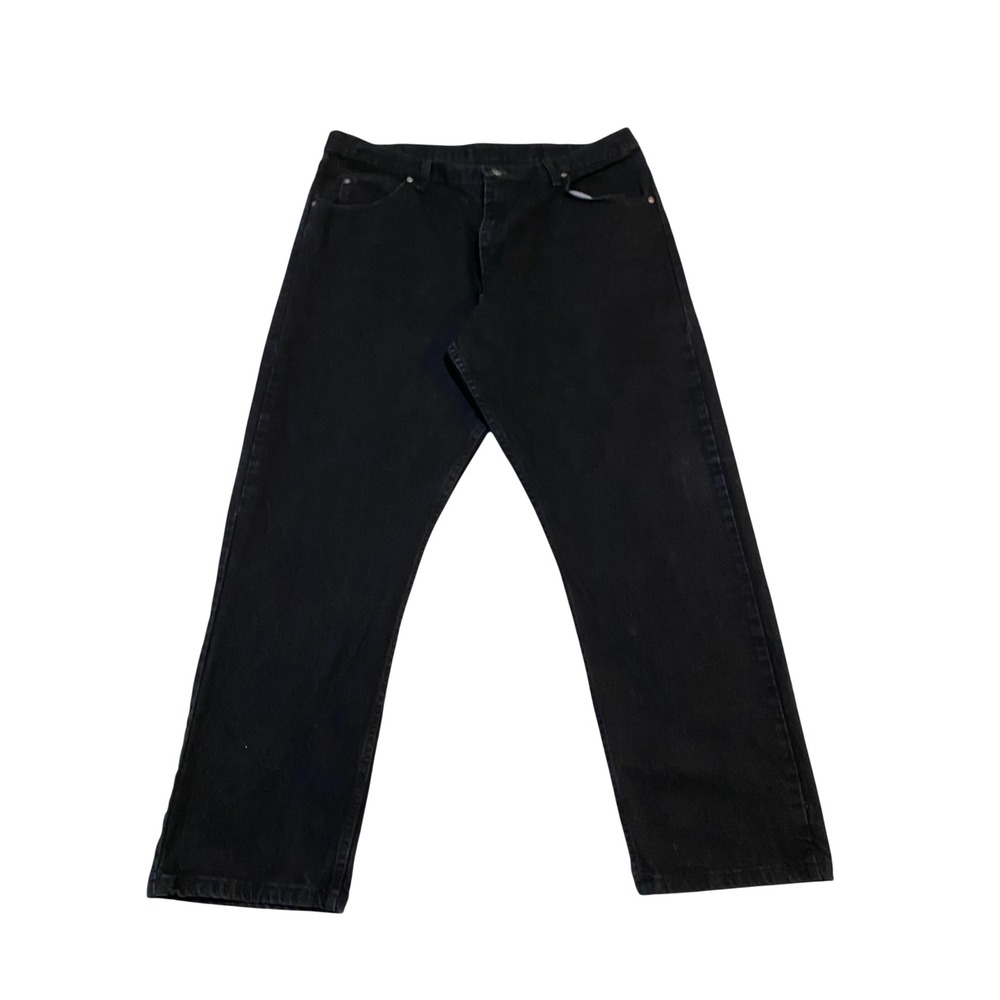 Wrangler Authentic Jeans Mens 40x30 Black Straight Leg Denim 976T1CB